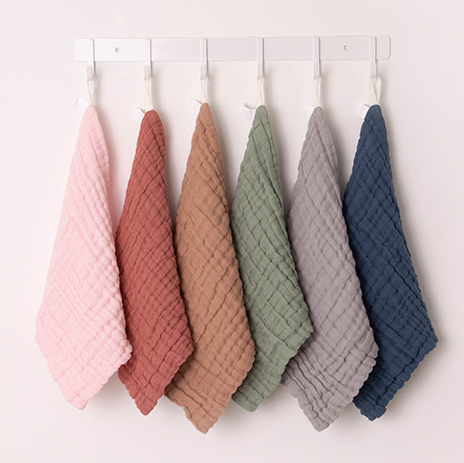 High Quality 30*30 cm Soft Cotton Face Towel Wholesale Natural Baby Burp Newborn Baby Face Towel Muslin Baby Wash Cloth