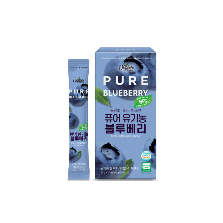 Chunhoncare Blueberry Juice Drink 100% Pure Flavored Healthy Beverage with Stick Pack No Added Sugar