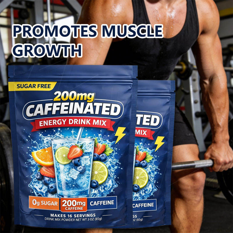 200mg Caffeinated Energy Drink Mix Sugar Free Pre-Workout Performance Fruit Flavor 16 Servings OEM