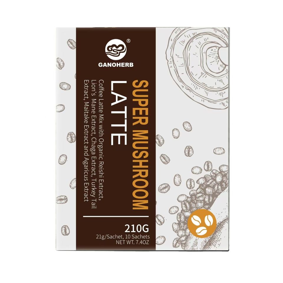 GANOHERB 7 in 1 Mushroom Coffee Mix Instant Latte Coffee Healthcare Supplement Strong Mushroom Coffee