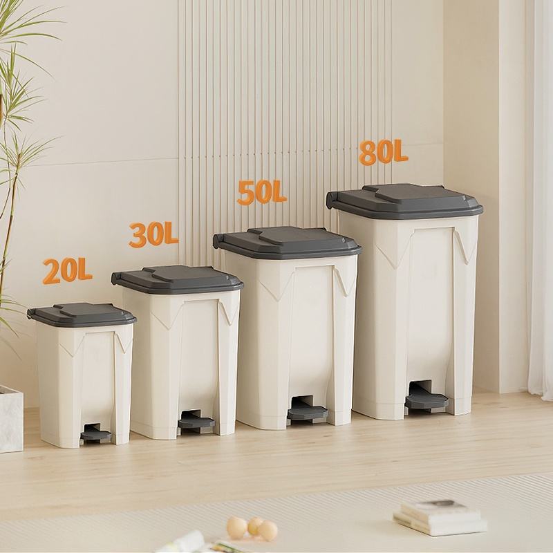 20L 30L 50L 80L Recycle Waste Bins Manufacturers Kitchen Waste Bin Plastic Trash Can With Pedal Bin