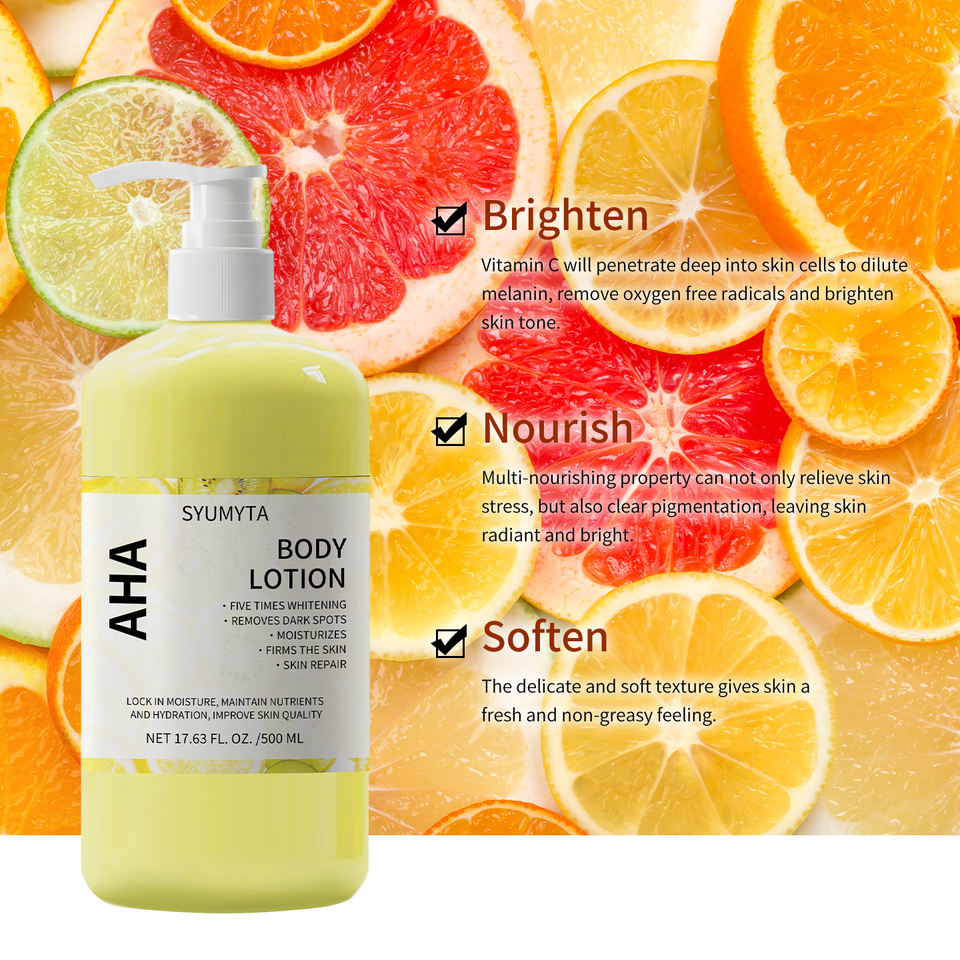 Fruit Acid VC Niacinamide Whitening Body Lotion Cream for Female Rapid Skin Bleaching and Instant Whitening for Face and Body