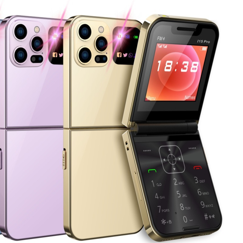 Integrated I15 Mobile Phone Dual Card Mobile Non-smart Clamshell Mobile Phone Key Elderly Mobile Phone 2G Fashion Mobile Phone