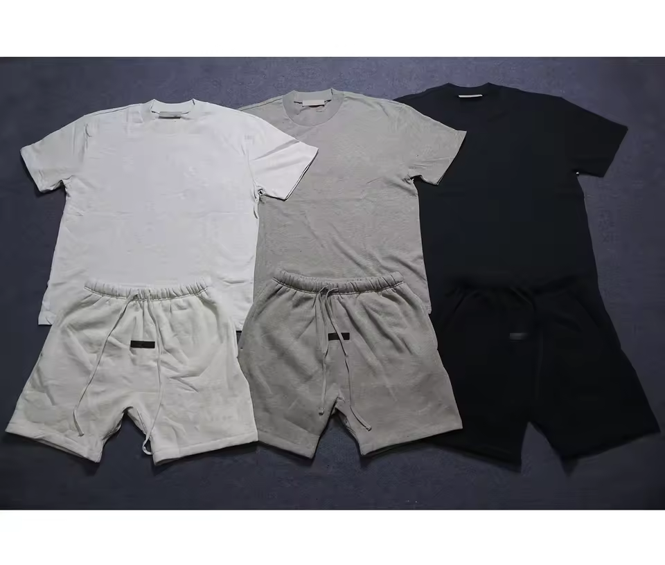Summer Ropa Para Hombre Essential TrackSuit Ensemble Homme Suit 2pc Cotton Tshirt and Short Sets T Shirt Shorts Ess Set for Men