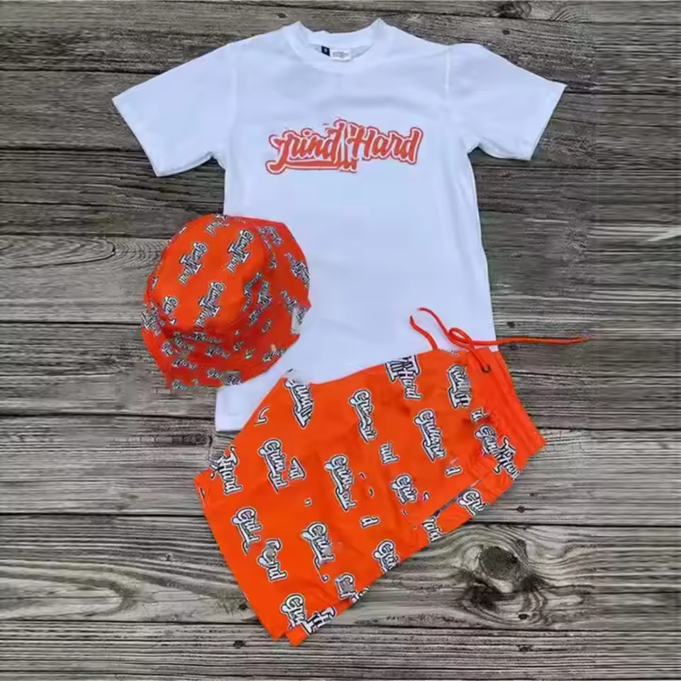Comfortable 100% Cotton T Shirt With Matching Shorts Set Street Wear Casual Shorts Sets Mens 2 Piece Summer Outfit Sets