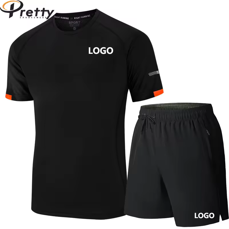 Custom Outfit Men's Sets Sportswear Top and Beach Shorts Jogger 2 Pieces Suit Quick Dry T-shirts Tracksuit Summer Men Clothes