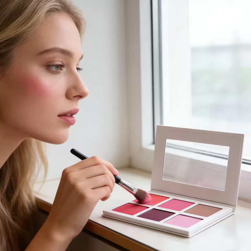Makeup High Pigment 6 Colors Cute Cheek Makeup Vegan Blush Palette Private Label Custom Logo Vegan Powder Blush