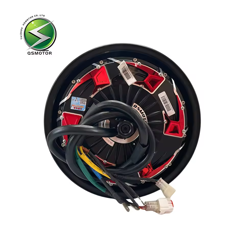QSMOTOR 12 Inch 5000W 45H V4 Electric Scooter Motorcycle BLDC Brushless Dual Hall Wheel Hub Motor