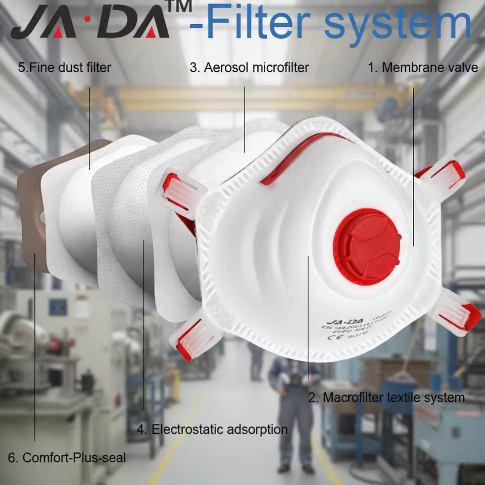 FFP3 NR D Cup Mask With Exhalation Valve Disposable Dust Safety Respirator for Industrial Construction Work