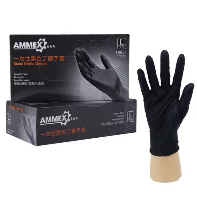 AMMEX Plush Car Wash Mitt Thickened Oil Resistant Wear Resistant Labor Protection Beaute Fleece Lint Free Super Absorbent Black