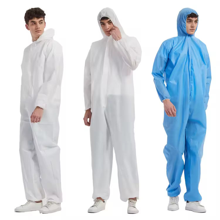 Men's Work Coveralls Low Price Disposable White PP Protective Clothing Breathable and Water Proof Coverall