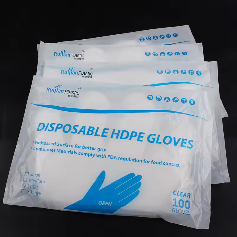 Disposable PE Gloves Customized logo and Size,  Kitchen Hairdressing Industry Clean  Food Grade Factory Cheap Prices Hot