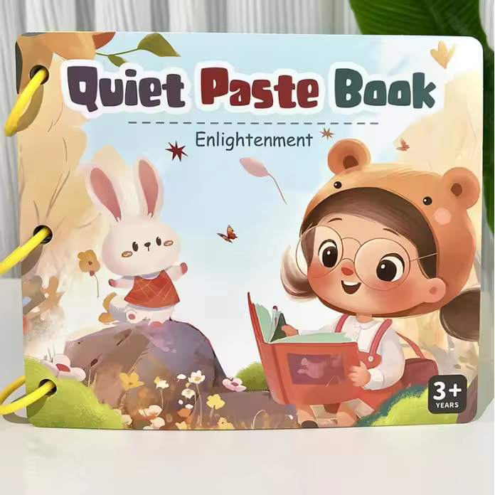 Kids Montessor Quiet Book Toys for Boys and Girls Baby Carton Sticker Cognitive Thinking Paste Busy Book Toy