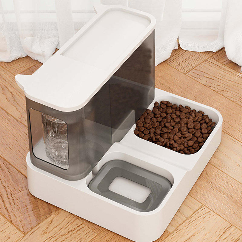 2 in 1 Automatic Cat Feeder and Water Dispenser with Large Capacity and No Wet Mouth Design