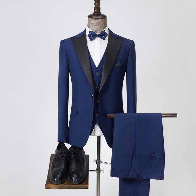 Men's dress suit suit three-piece wedding banquet business wool slim fit